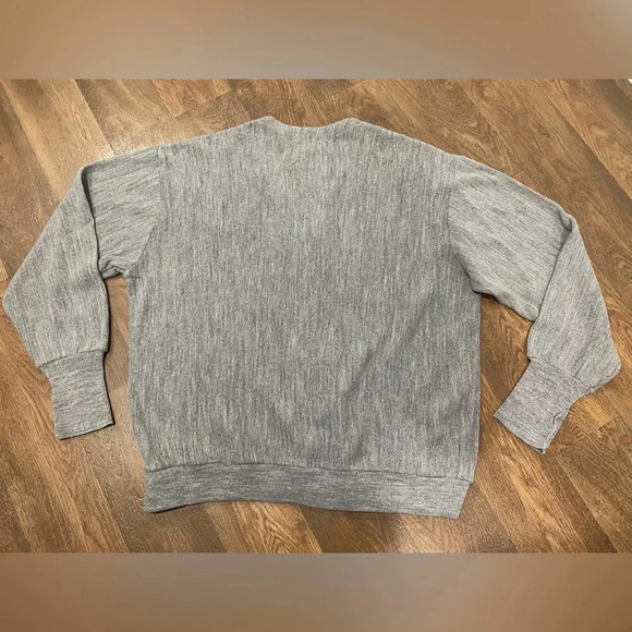 Izod Vintage Cardigan Mens XXL Gray Sweater Made In USA Logo Front - Picture 5 of 10